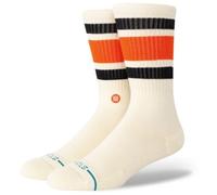 STANCE BOYD CREW SOCKS.STRIPED TOMATO CREAM PATTERN ARCH SUPPORT CUSHIONED W25