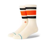STANCE BOYD CREW SOCKS.STRIPED TOMATO CREAM PATTERN ARCH SUPPORT CUSHIONED W25
