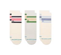 Stance Boyd Quarter 3 Pack Socks Striped Patterned Ivory Pink Blue Medium