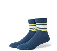 Stance Boyd Quarter Socks Deep Teal Striped Patterned Ankle Socks Medium