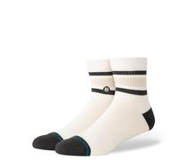 Stance Boyd Quarter Socks Grey Cream Striped Patterned Ankle Socks Large