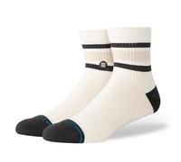 Stance Boyd Quarter Socks Grey Cream Striped Patterned Ankle Socks Medium