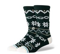 Stance Break The Season Crew Socks Pine Black Patterned Calf Socks Medium