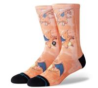 STANCE Charizard Crew Socks Pokemon Orange Patterned Calf Socks Medium