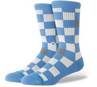 STANCE Chef Check Crew Socks Capri Blue Patterned Calf Socks Medium