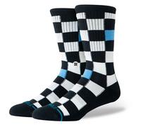 Stance Chef Check Crew Socks Black Patterned Cushioned Calf Socks Medium