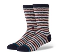 STANCE CHICLETS WAFFLE KNIT CREW SOCKS.STRIPED CUSHION PATTERN CALF UK 6-13 W25