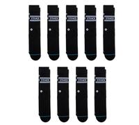 Stance Crew Sock - Basics - 9 Pack (Black, Medium)