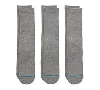 Stance Crew Sock Icon – 3-Pack (Grey Heather, Large)