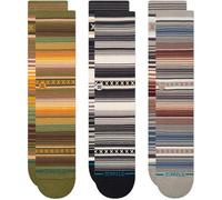 Stance Curren 3 Pack Socks Striped Multi Patterned Calf Socks Medium