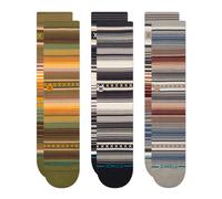 Stance Curren 3 Pack Socks Striped Multi Patterned Calf Socks Large