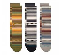 Stance Curren 3 Pack Socks Striped Multi Patterned Calf Socks Large