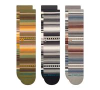 Stance Curren 3 Pack Socks Striped Multi Patterned Calf Socks Medium