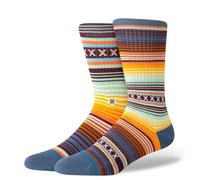 Stance Curren Crew Socks Sea Blue Striped Patterned Multi Calf Medium