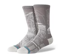 Stance Death Star Crew Socks Star Wars Grey Patterned Calf Medium