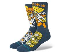 STANCE DJ Warrior Crew Socks Blue DJ Javier Infiknit UK Sizes 6 - 13 (as8, alpha, m, plus, regular, Medium)