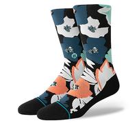Stance Flower Beds Crew Socks Black Light Infiknit Performance Large