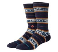 Stance Flowrider Crew Socks Navy Striped Patterned Calf Medium