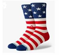 STANCE FOURTH SOCKS.NEW STARS STRIPES ARCH SUPPORT CUSHIONED COTTON CALF S26