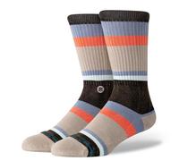 STANCE Frankfurt Crew Socks Grey Multi Striped Patterned Calf Large