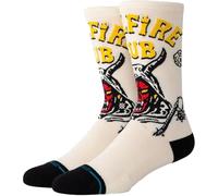 Stance Crew Socks Hellfire - Stranger Things Club Patterned Calf - Vintage White Large