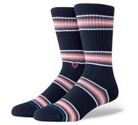 Stance Hill Top Crew Socks Navy Striped Patterned Calf Medium