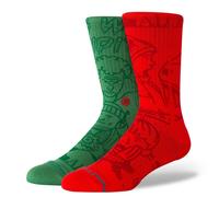 STANCE HOME ALONE CREW SOCKS.NEW RED GREEN CHRISTMAS CUSHION CALF UK 6 - 13 W25