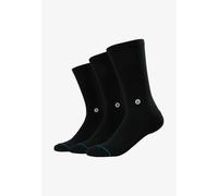 STANCE ICON 3 PACK CREW SOCKS.NEW BLACK CLASSIC ARCH SUPPORT CUSHIONED CALF W26
