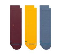 Stance Icon 3 Pack Crew Socks Wine Multi Cushioned Cotton Calf (UK, Alpha, L, Regular, Regular)