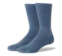 Stance Icon Dyed Crew Socks Sea Blue Cushioned Calf Socks Large
