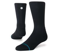 Stance Icon Mid Solid Ribbed Crew Walking Sock: Black: M Size: M, Colo