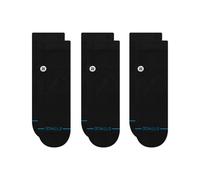Stance Icon Quarter Sock I 3 Pack (Black, Large)