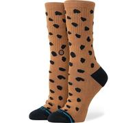 Stance Leopard Crew Socks Brown Animal Print Patterned Calf Socks Medium