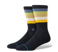 Stance Maliboo Crew Socks Black Striped Cushioned Calf Large