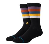Stance Maliboo Crew Socks Grape Striped Black Patterned Calf Large
