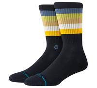Stance Maliboo Crew Socks Black Striped Cushioned Calf Large