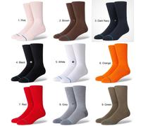 Icon White Black Mens Crew Socks Stance