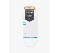 Stance Mens Stance Run Branded-Print Stretch-Woven Socks Wht S