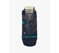 Stance Mens Stance Run Low-Rise Striped Pack Of Three Stretch Woven-Blend Trainer Socks Blk S
