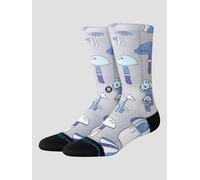 STANCE MICROBIAL CREW SOCKS.STRING GREY PATTERNED CUSHIONED MUSHROOM W25