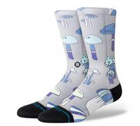 Stance Microbial Mushroom Crew Socks - String Grey - Mens Large