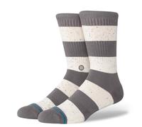 Stance Nep Stripe Crew Socks Grey Multi Patterned Calf Socks Medium