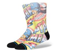 Stance No Cavities Crew Socks Marvel Captain America Yellow Patterned Calf Large