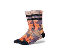 Stance Poipu Crew Socks Orange Floral Patterned Calf Socks Medium