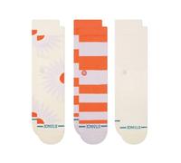 STANCE PROWESS 3 PACK CREW SOCKS.WOMEN'S MULTI STRIPED PATTERN CUSHION PINK W25