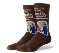 Stance Recently Deceased Crew Socks Beetlejuice Handbook for the Recently Deceased Film Brown Patterned Betelgeuse Calf Medium