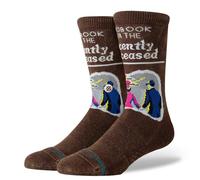 Stance Recently Deceased Crew Socks Beetlejuice Handbook for the Recently Deceased Film Brown Patterned Betelgeuse Calf Large