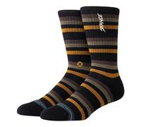 Stance Slipping Crew Socks Black Multi Striped Patterned Calf Multi