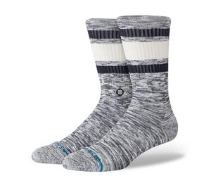 Stance Slub Boyd Crew Socks Heather Grey Striped Calf Socks Medium