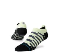 Stance Staggered Ultralight Tab Socks Performance Athletic Freshtek Striped Patterned Black Green Ankle Large